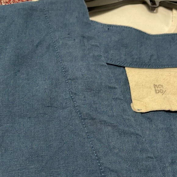 Women's Blue V-Neck Blouse - Picture 5 of 5